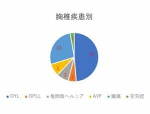 胸椎疾患別症例数